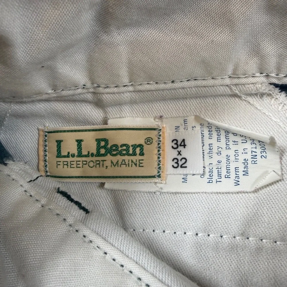 Vintage LL Bean Mens 34x32 Chino Pants Sage Green Straight Leg Made in USA - Picture 7 of 10